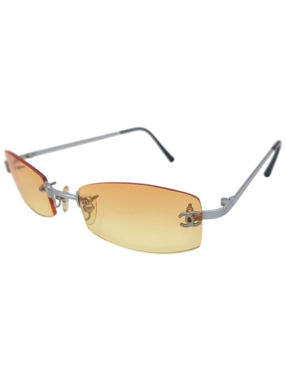 Chanel CC Logo Rimless Sunglasses Y2k Vintage Eyewear